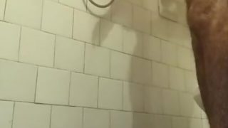 Showing my hairy butt in the shower